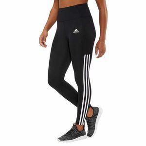 adidas Ladies' 7/8 3-Stripe Black Active Tight